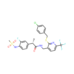 C[C@H](C(=O)NCc1ccc(C(F)(F)F)nc1SCc1ccc(Cl)cc1)c1ccc(NS(C)(=O)=O)c(F)c1 ZINC000096286068