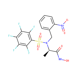 C[C@H](C(=O)NO)N(Cc1ccccc1[N+](=O)[O-])S(=O)(=O)c1c(F)c(F)c(F)c(F)c1F ZINC000010450209