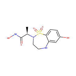 C[C@H](C(=O)NO)N1CCNc2cc(O)ccc2S1(=O)=O ZINC000013518127