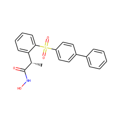 C[C@H](C(=O)NO)c1ccccc1S(=O)(=O)c1ccc(-c2ccccc2)cc1 ZINC000045287116