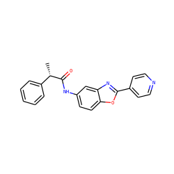 C[C@H](C(=O)Nc1ccc2oc(-c3ccncc3)nc2c1)c1ccccc1 ZINC000095601755
