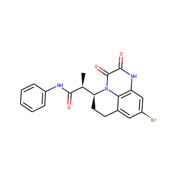 C[C@H](C(=O)Nc1ccccc1)[C@@H]1CCc2cc(Br)cc3[nH]c(=O)c(=O)n1c23 ZINC000029326910