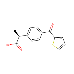 C[C@H](C(=O)O)c1ccc(C(=O)c2cccs2)cc1 ZINC000000057503