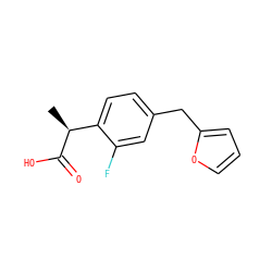 C[C@H](C(=O)O)c1ccc(Cc2ccco2)cc1F ZINC000084705686