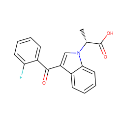 C[C@H](C(=O)O)n1cc(C(=O)c2ccccc2F)c2ccccc21 ZINC000013820970