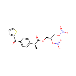 C[C@H](C(=O)OC[C@@H](CO[N+](=O)[O-])O[N+](=O)[O-])c1ccc(C(=O)c2cccs2)cc1 ZINC000040424164