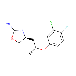 C[C@H](C[C@H]1COC(N)=N1)Oc1ccc(F)c(Cl)c1 ZINC000117252110