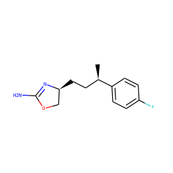 C[C@H](CC[C@H]1COC(N)=N1)c1ccc(F)cc1 ZINC000117251294