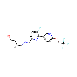 C[C@H](CCO)CNCc1ccc(F)c(-c2ccc(OCC(F)(F)F)nc2)n1 ZINC000261109256