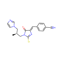 C[C@H](CN1C(=O)/C(=C/c2ccc(C#N)cc2)N=C1S)Cn1ccnc1 ZINC000000988126