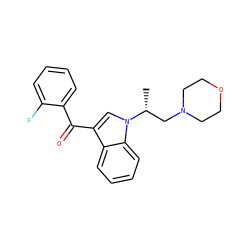 C[C@H](CN1CCOCC1)n1cc(C(=O)c2ccccc2F)c2ccccc21 ZINC000013820962