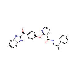 C[C@H](CNC(=O)c1cccnc1Oc1ccc(C(=O)c2nc3ccccc3[nH]2)cc1)c1ccccc1 ZINC000139466053