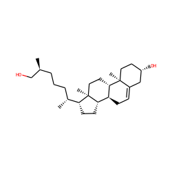 C[C@H](CO)CCC[C@@H](C)[C@H]1CC[C@H]2[C@@H]3CC=C4C[C@@H](O)CC[C@]4(C)[C@H]3CC[C@@]21C ZINC000004097085