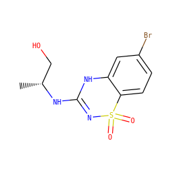 C[C@H](CO)NC1=NS(=O)(=O)c2ccc(Br)cc2N1 ZINC000073197427