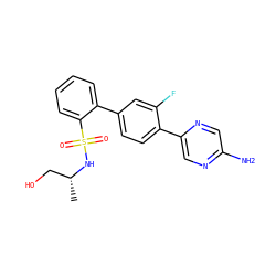 C[C@H](CO)NS(=O)(=O)c1ccccc1-c1ccc(-c2cnc(N)cn2)c(F)c1 ZINC000212165874
