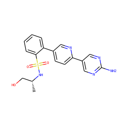 C[C@H](CO)NS(=O)(=O)c1ccccc1-c1ccc(-c2cnc(N)nc2)nc1 ZINC000224794031