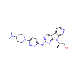 C[C@H](CO)n1c2cnccc2c2cnc(Nc3ccc(N4CCC(N(C)C)CC4)nn3)nc21 ZINC000169706833