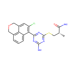 C[C@H](CSc1nc(N)nc(-c2c(Cl)cc3c4c(cccc24)COC3)n1)C(N)=O ZINC000043176589