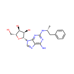 C[C@H](Cc1ccccc1)Nc1nc(N)c2ncn([C@@H]3O[C@H](CO)[C@@H](O)[C@H]3O)c2n1 ZINC000003800087