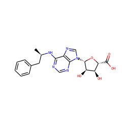 C[C@H](Cc1ccccc1)Nc1ncnc2c1ncn2[C@@H]1O[C@H](C(=O)O)[C@@H](O)[C@H]1O ZINC000049113137