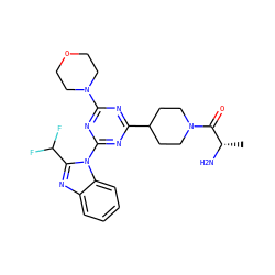 C[C@H](N)C(=O)N1CCC(c2nc(N3CCOCC3)nc(-n3c(C(F)F)nc4ccccc43)n2)CC1 ZINC001772598051