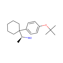 C[C@H](N)C1(c2ccc(OC(C)(C)C)cc2)CCCCC1 ZINC000066112423