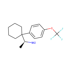 C[C@H](N)C1(c2ccc(OC(F)(F)F)cc2)CCCCC1 ZINC000066112421