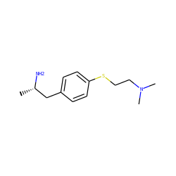 C[C@H](N)Cc1ccc(SCCN(C)C)cc1 ZINC000049019851