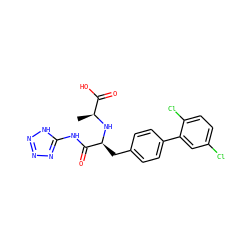 C[C@H](N[C@@H](Cc1ccc(-c2cc(Cl)ccc2Cl)cc1)C(=O)Nc1nnn[nH]1)C(=O)O ZINC000117047048