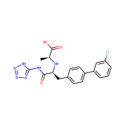 C[C@H](N[C@@H](Cc1ccc(-c2cccc(Cl)c2)cc1)C(=O)Nc1nnn[nH]1)C(=O)O ZINC000117046942