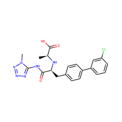 C[C@H](N[C@@H](Cc1ccc(-c2cccc(Cl)c2)cc1)C(=O)Nc1nnnn1C)C(=O)O ZINC000117103690