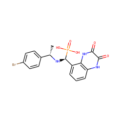 C[C@H](N[C@H](c1cccc2[nH]c(=O)c(=O)[nH]c12)P(=O)(O)O)c1ccc(Br)cc1 ZINC000001910661