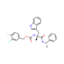 C[C@H](NC(=O)[C@@](C)(Cc1c[nH]c2ccccc12)NC(=O)OCc1ccc(F)c(F)c1)c1ccccc1 ZINC000013744150