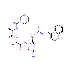 C[C@H](NC(=O)[C@@H](C)NC(=O)N1CCCCC1)C(=O)NN(CC(N)=O)C(=O)[C@H]1O[C@@H]1C(=O)NCc1cccc2ccccc12 ZINC000049695190