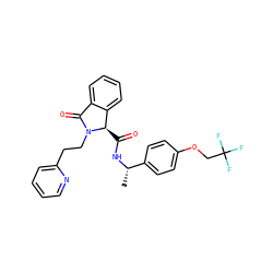 C[C@H](NC(=O)[C@@H]1c2ccccc2C(=O)N1CCc1ccccn1)c1ccc(OCC(F)(F)F)cc1 ZINC000095557155