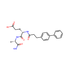 C[C@H](NC(=O)[C@H](CCC(=O)O)NC(=O)CCc1ccc(-c2ccccc2)cc1)C(N)=O ZINC000144387817