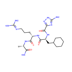 C[C@H](NC(=O)[C@H](CCCN=C(N)N)NC(=O)[C@H](CC1CCCCC1)NC(=O)c1n[nH]c(N)n1)C(N)=O ZINC000029219952