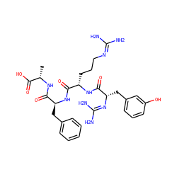 C[C@H](NC(=O)[C@H](Cc1ccccc1)NC(=O)[C@H](CCCN=C(N)N)NC(=O)[C@H](Cc1cccc(O)c1)N=C(N)N)C(=O)O ZINC000027561425
