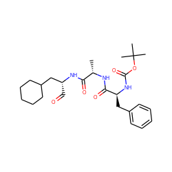 C[C@H](NC(=O)[C@H](Cc1ccccc1)NC(=O)OC(C)(C)C)C(=O)N[C@H](C=O)CC1CCCCC1 ZINC000026377535