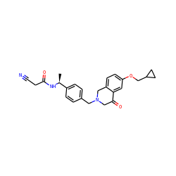 C[C@H](NC(=O)CC#N)c1ccc(CN2CC(=O)c3cc(OCC4CC4)ccc3C2)cc1 ZINC001772643899