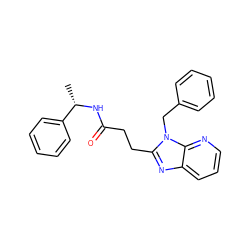 C[C@H](NC(=O)CCc1nc2cccnc2n1Cc1ccccc1)c1ccccc1 ZINC001772581751