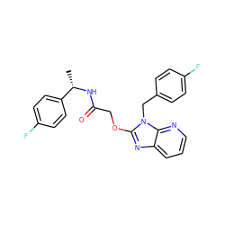 C[C@H](NC(=O)COc1nc2cccnc2n1Cc1ccc(F)cc1)c1ccc(F)cc1 ZINC001772581613