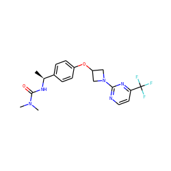C[C@H](NC(=O)N(C)C)c1ccc(OC2CN(c3nccc(C(F)(F)F)n3)C2)cc1 ZINC000169694402