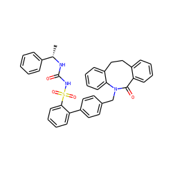 C[C@H](NC(=O)NS(=O)(=O)c1ccccc1-c1ccc(CN2C(=O)c3ccccc3CCc3ccccc32)cc1)c1ccccc1 ZINC000026650425