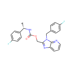 C[C@H](NC(=O)OCc1nc2cccnc2n1Cc1ccc(F)cc1)c1ccc(F)cc1 ZINC001772635859