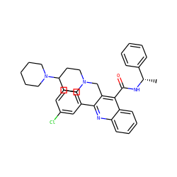 C[C@H](NC(=O)c1c(CN2CCC(N3CCCCC3)CC2)c(-c2cccc(Cl)c2)nc2ccccc12)c1ccccc1 ZINC001772596627