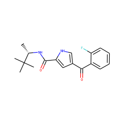 C[C@H](NC(=O)c1cc(C(=O)c2ccccc2F)c[nH]1)C(C)(C)C ZINC000053226601