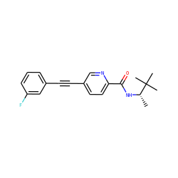 C[C@H](NC(=O)c1ccc(C#Cc2cccc(F)c2)cn1)C(C)(C)C ZINC000096933549