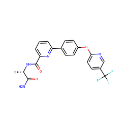 C[C@H](NC(=O)c1cccc(-c2ccc(Oc3ccc(C(F)(F)F)cn3)cc2)n1)C(N)=O ZINC000113662536