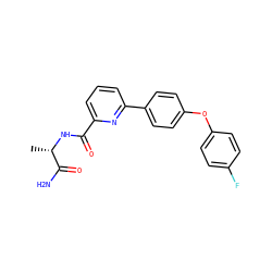 C[C@H](NC(=O)c1cccc(-c2ccc(Oc3ccc(F)cc3)cc2)n1)C(N)=O ZINC000113664168